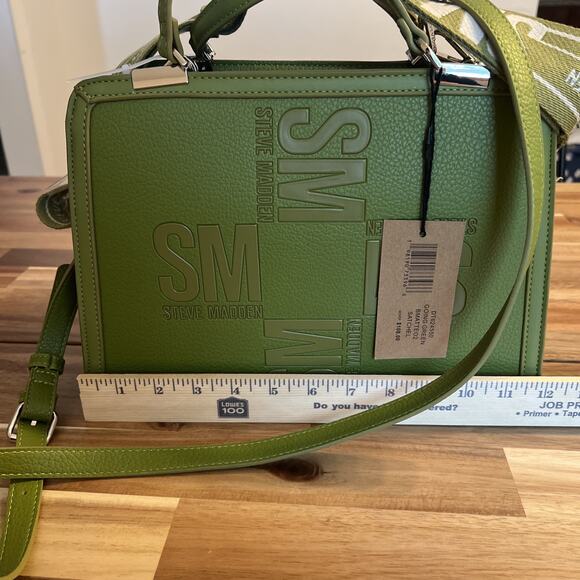NWT STEVE MADDEN BMATEO CROSSBODY BAG TOP HANDLE SATCHEL‎ W AIRPOD CASE GREEN - Picture 4 of 9
